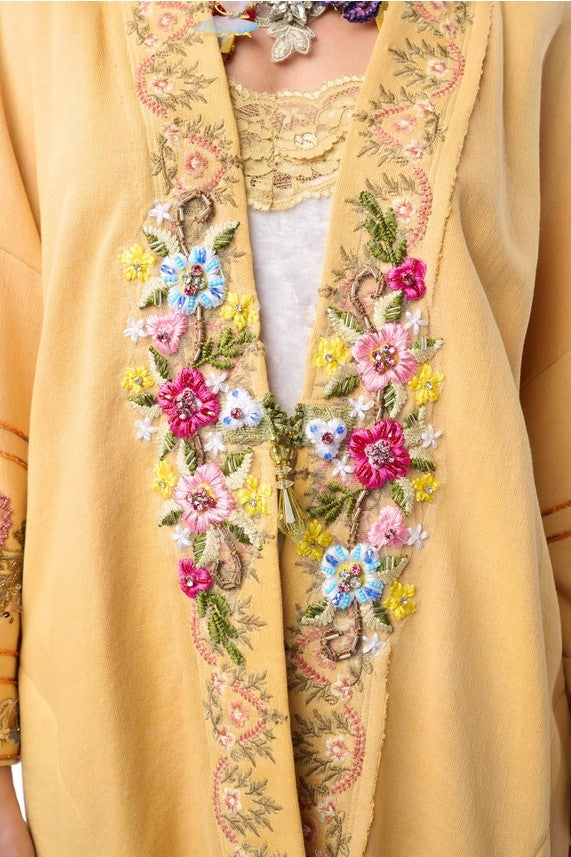 Specialty Collection: Juliette Embellished French Terry Kimono Jacket (Lilac or Maize)