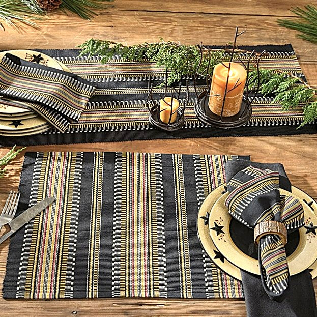 Table Linens, Artisan Multicolored Hand Woven Placemats. (Set of 4) Matching Napkins. (Copy)