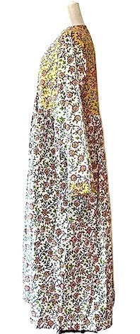 Midi Block Print Cotton Dress Is Appealing and Comfortable (Two Tone)