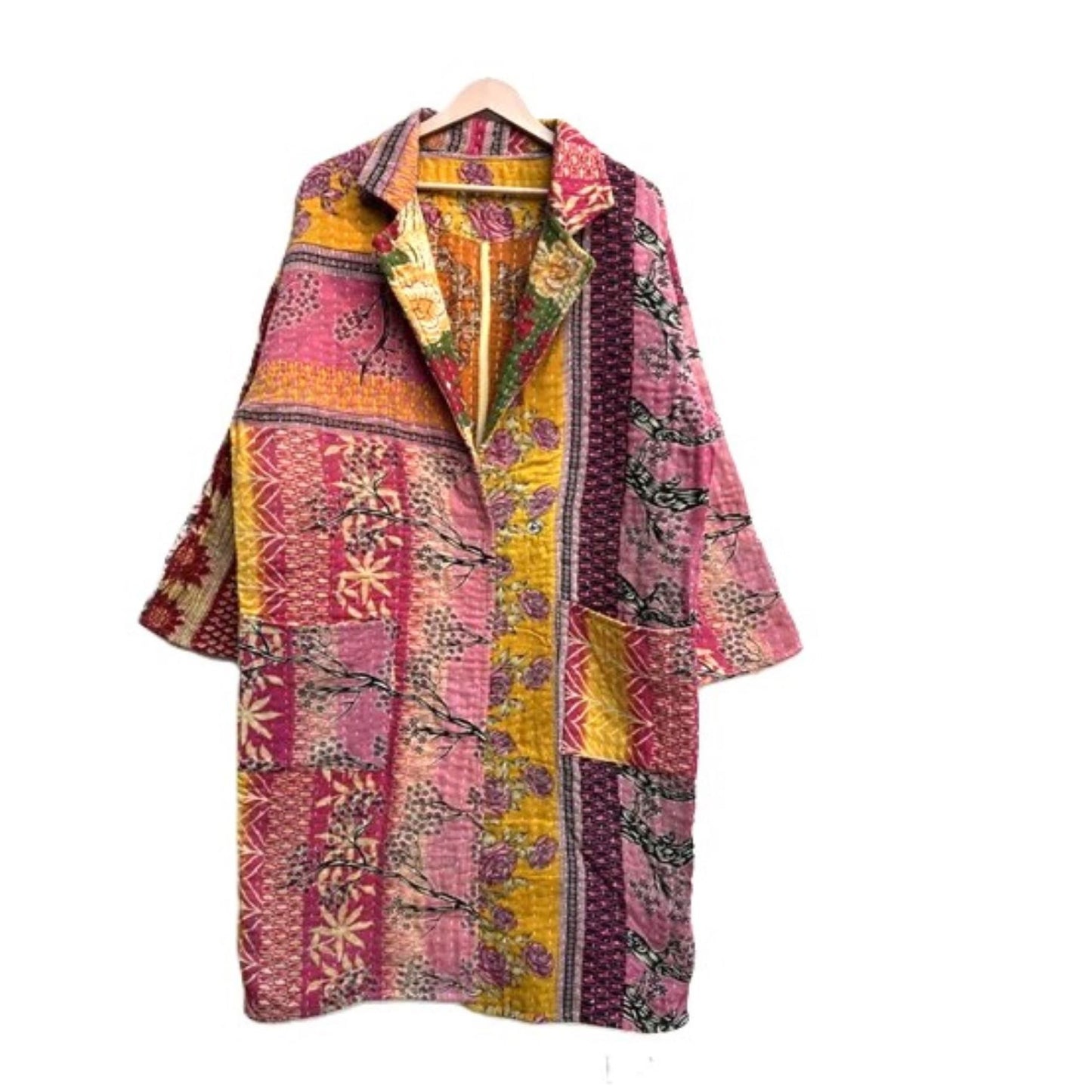 Specialty Collection: Patchwork Stylized Coat Fully Reversible. (Rose)