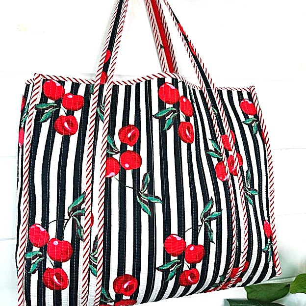 SPECIAL PROMOTION. Totally Reversible Cotton Quilted Totes, Handmade.