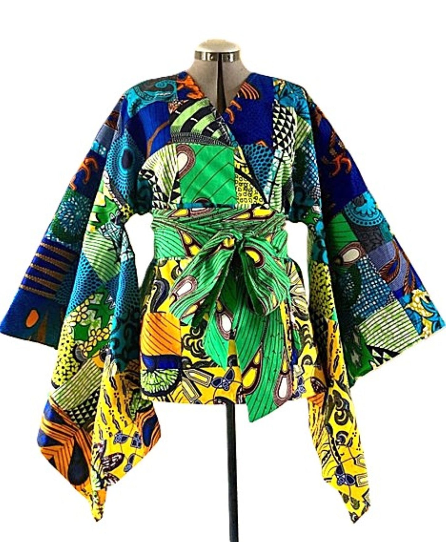 Wearable Art Is Visible In This Handmade Patchwork Peplum Jacket.
