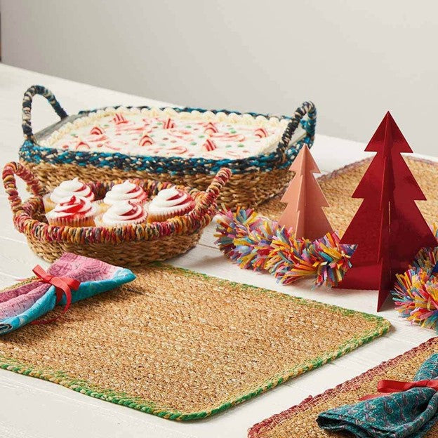 Sari Hogla Serving Baskets In 4 Colors. Beautiful.