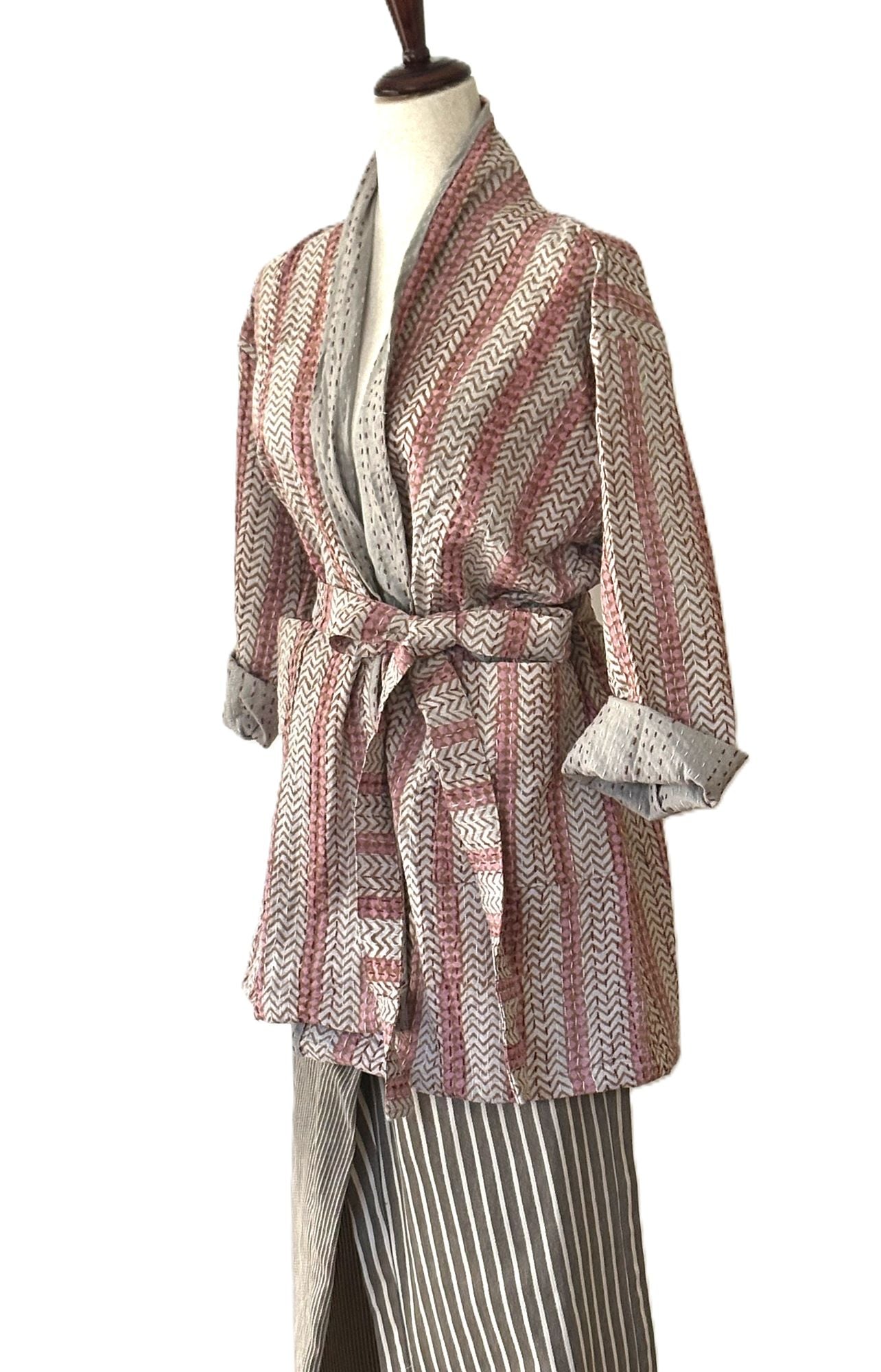 Jackets: Short, Handmade Block Printed Kimono. Sophisticated.