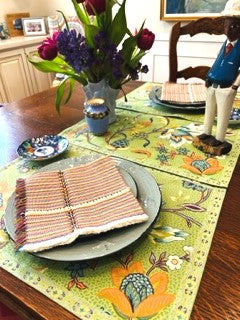 Set of 4 Hand Painted Designer Placemats (Floral Mint)