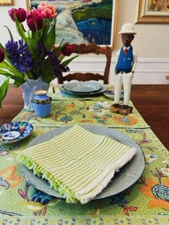 Set of 4 Hand Painted Designer Placemats (Floral Mint)