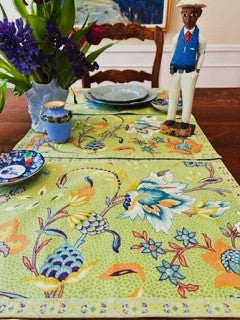 Set of 4 Hand Painted Designer Placemats (Floral Mint)