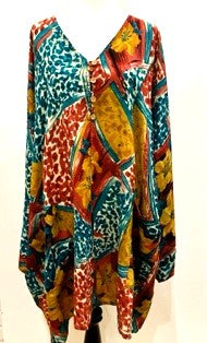 Colorfest Short Silk Split Tunic Stops the Show