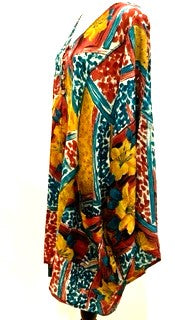 Colorfest Short Silk Split Tunic Stops the Show