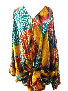 Colorfest Short Silk Split Tunic Stops the Show