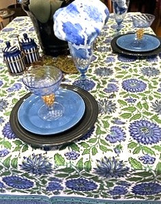 Smart Navy, White and Green Block Print Table Cloth (60x90) is exceptional.