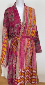 One of a Kind Mixed Print Cotton Artisan Kimono (Rose)