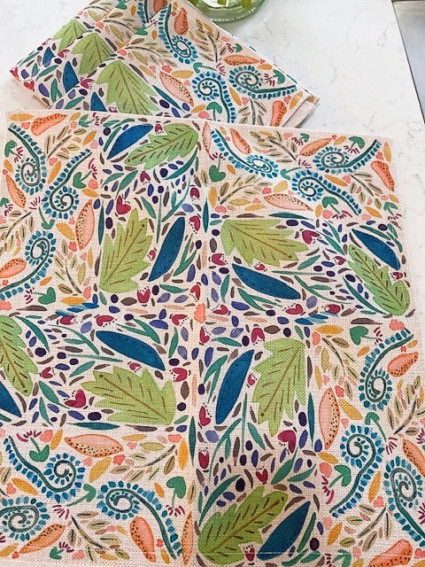 Watercolor Table Linen Napkins. Outstanding! (Sold in sets of 4)