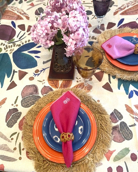 Create a Tablescape with our Transitional Watercolor Table Linen (7ft X 4.5)