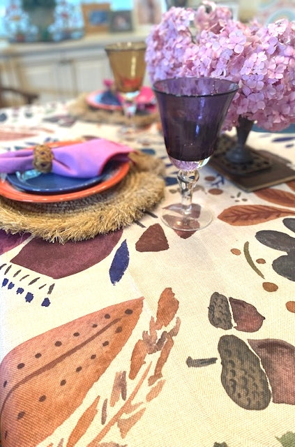 Create a Tablescape with our Transitional Watercolor Table Linen (7ft X 4.5)