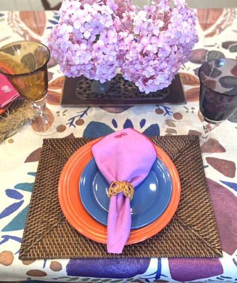 Create a Tablescape with our Transitional Watercolor Table Linen (7ft X 4.5)