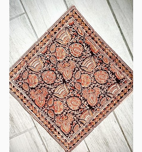 Terracotta Kalamkari Tablecloth. Thanksgiving Perfection.