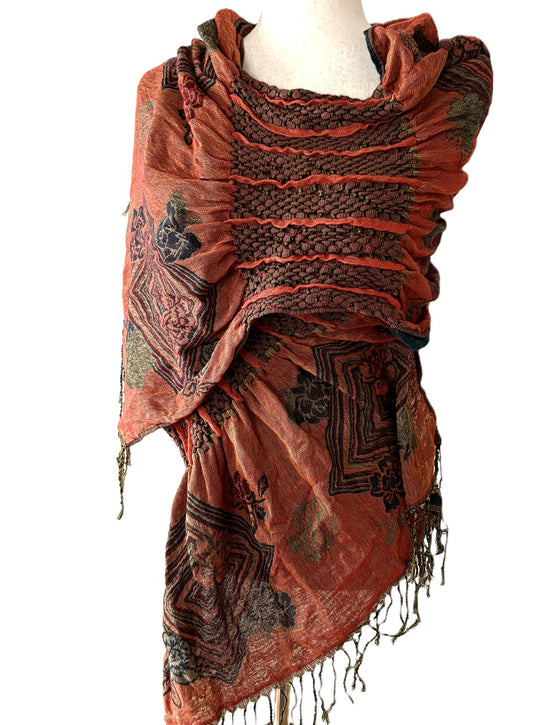 Wraps, Pashmina Ruffle Shawl, Creative And Unusual. (3 Colors)