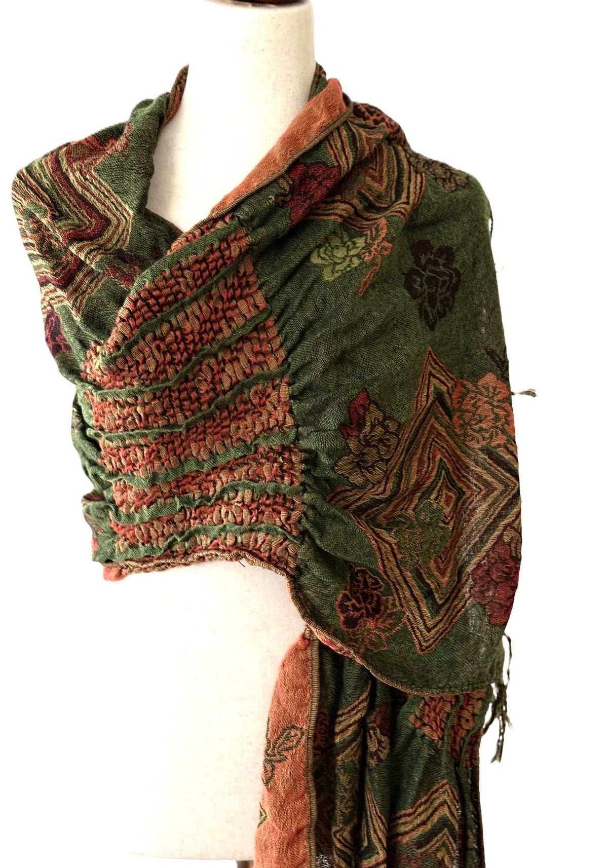 Wraps, Pashmina Ruffle Shawl, Creative And Unusual. (3 Colors)