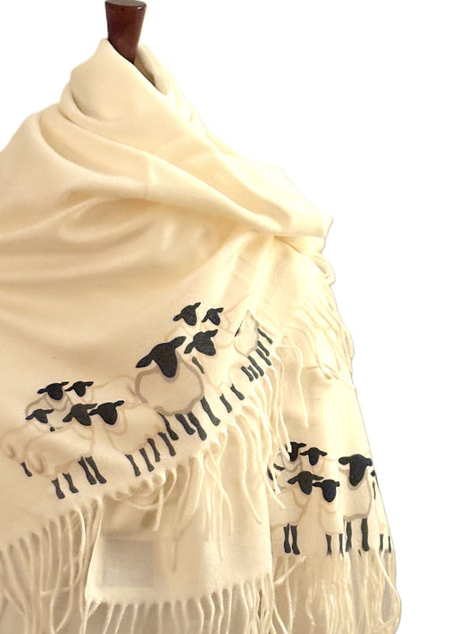 Shawl, Art On Cashmere Wrap (Available 3 Styles)