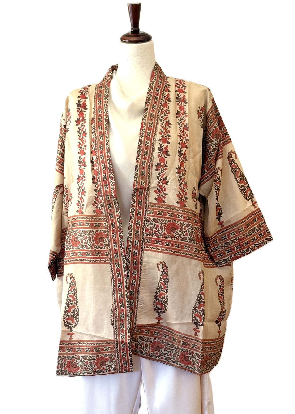 Short Silk Kimono Duster Is The Perfect Top Layer For Work and Travel.
