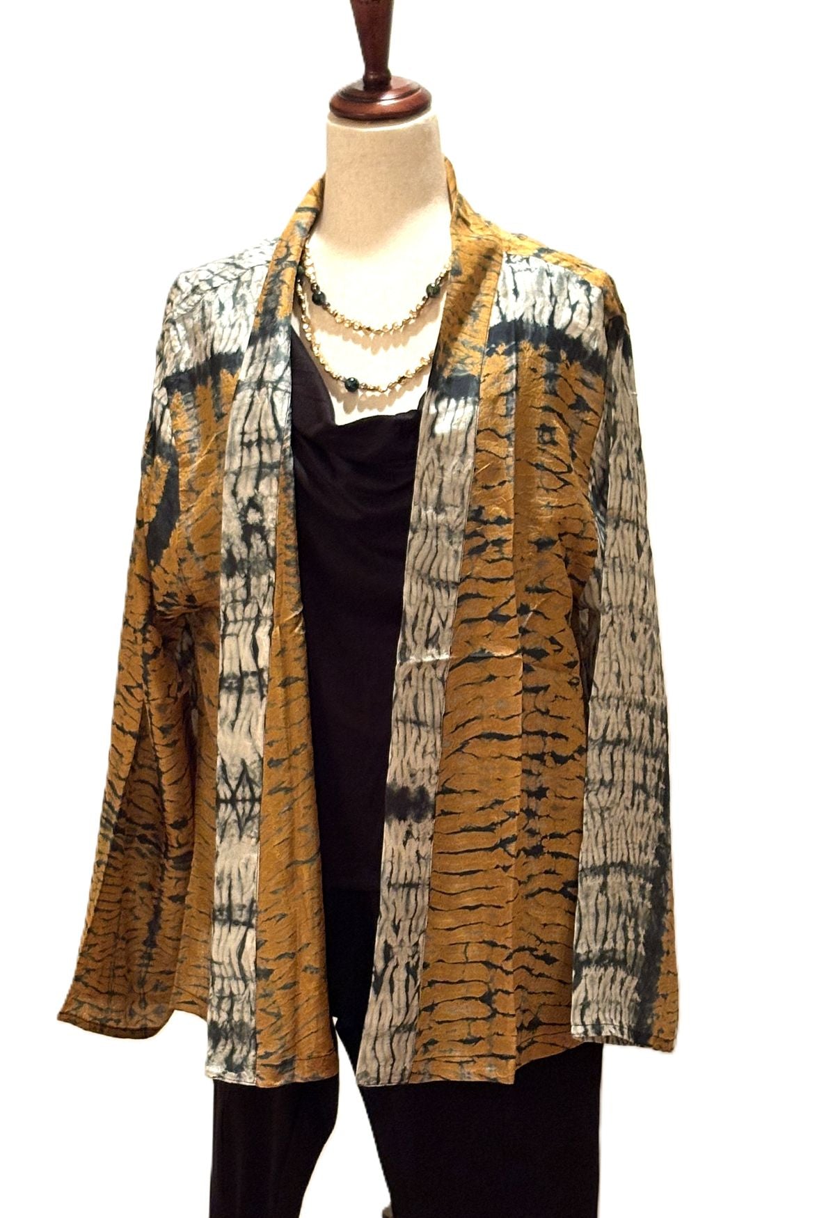 The Accessory, Shibori Hand Printed Silk Jacket.  Very Special.