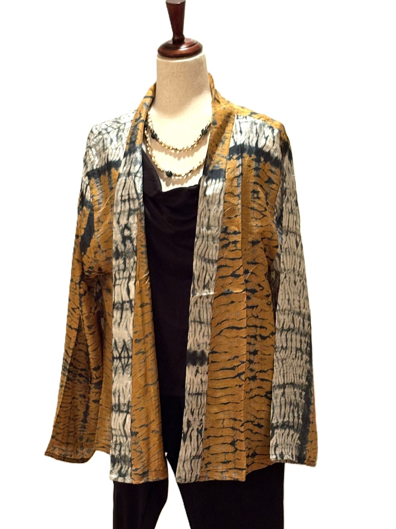 The Accessory, Shibori Hand Printed Silk Jacket.  Very Special.