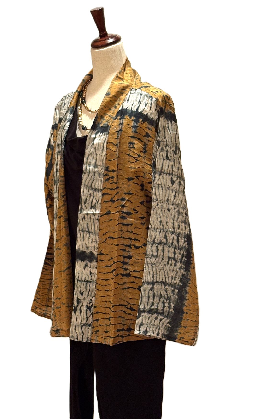 The Accessory, Shibori Hand Printed Silk Jacket.  Very Special.