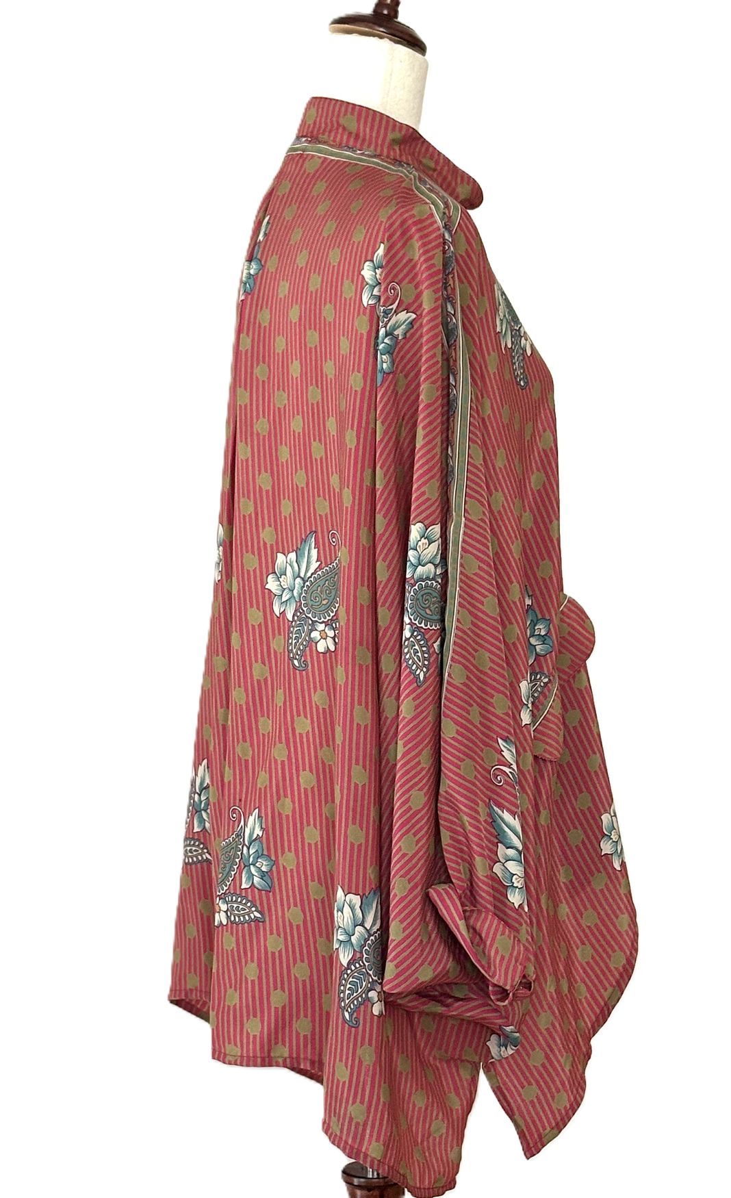 Kantha Bae Dylan Button Down Silk Top: Mixed Print