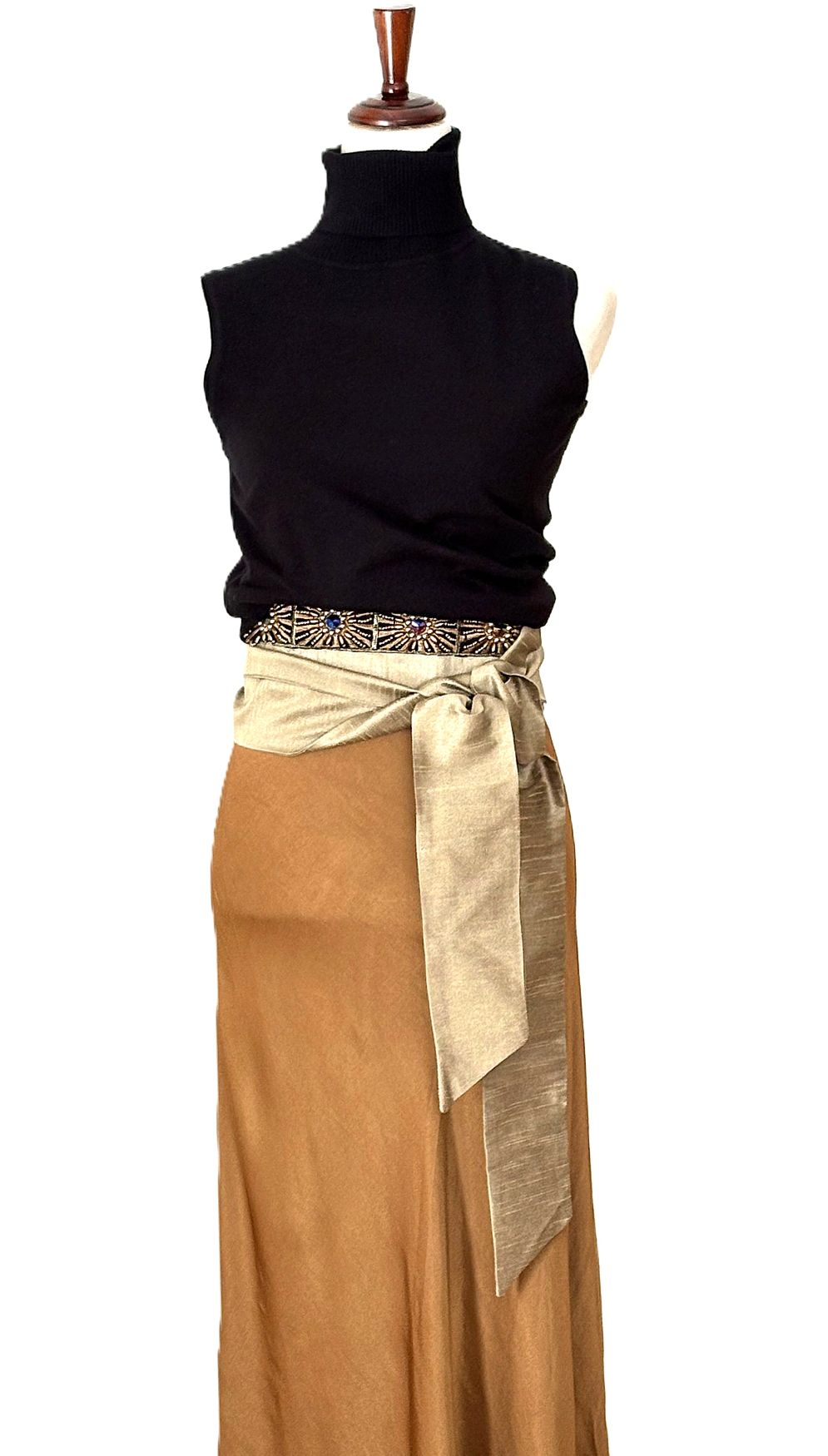Skirt, Italian Viscose Satin Bias-Cut Midi Skirt. (4 Colors)
