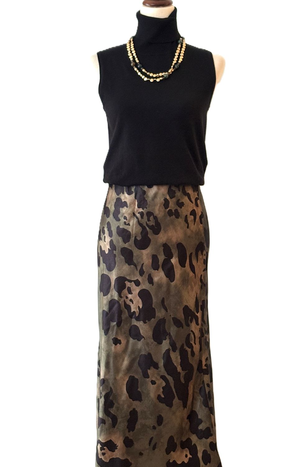 Skirt, Italian Viscose Satin Bias-Cut Midi Skirt. (4 Colors)