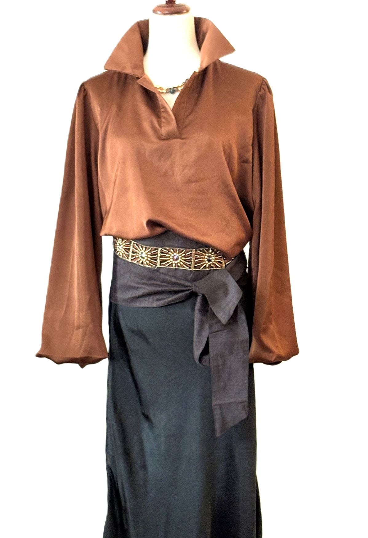 Top, Italian Satin Blouse Steals The Scene. (4 Colors)