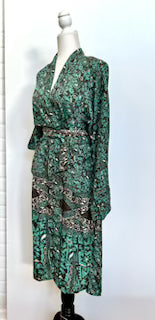 Top of the Line Silk Kimono Duster (Emerald)