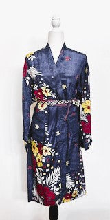 Top of the Line Silk Kimono Duster (Navy)