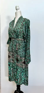 Top of the Line Silk Kimono Duster (Emerald)