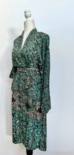 Top of the Line Silk Kimono Duster (Emerald)