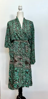 Top of the Line Silk Kimono Duster (Emerald)