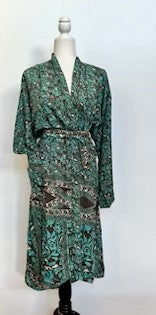 Top of the Line Silk Kimono Duster (Emerald)