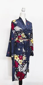 Top of the Line Silk Kimono Duster (Navy)