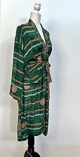 Top of the Line Silk Kimono Duster (Emerald)