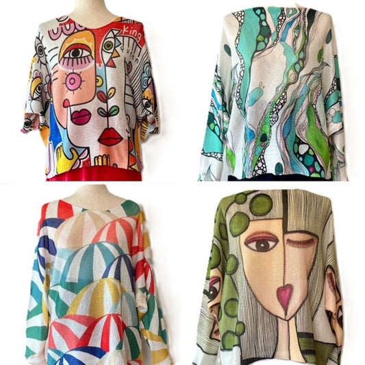 Italian Knit Sweaters. Great Colors, Works With Everything. 4 NEW prints