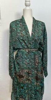 Top of the Line Silk Kimono Duster (Emerald)