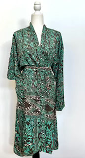 Top of the Line Silk Kimono Duster (Emerald)