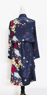 Top of the Line Silk Kimono Duster (Navy)