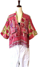 Luxury Silk Kimono Duster Dress:  Dramatic Mixed Print (Bronze/Blue)