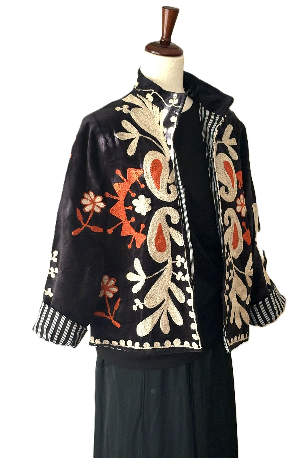 Jacket, Wearable Art Suzani Work Jacket, A Blend Of Traditional Art And Contemporary Fashion. (Copy)