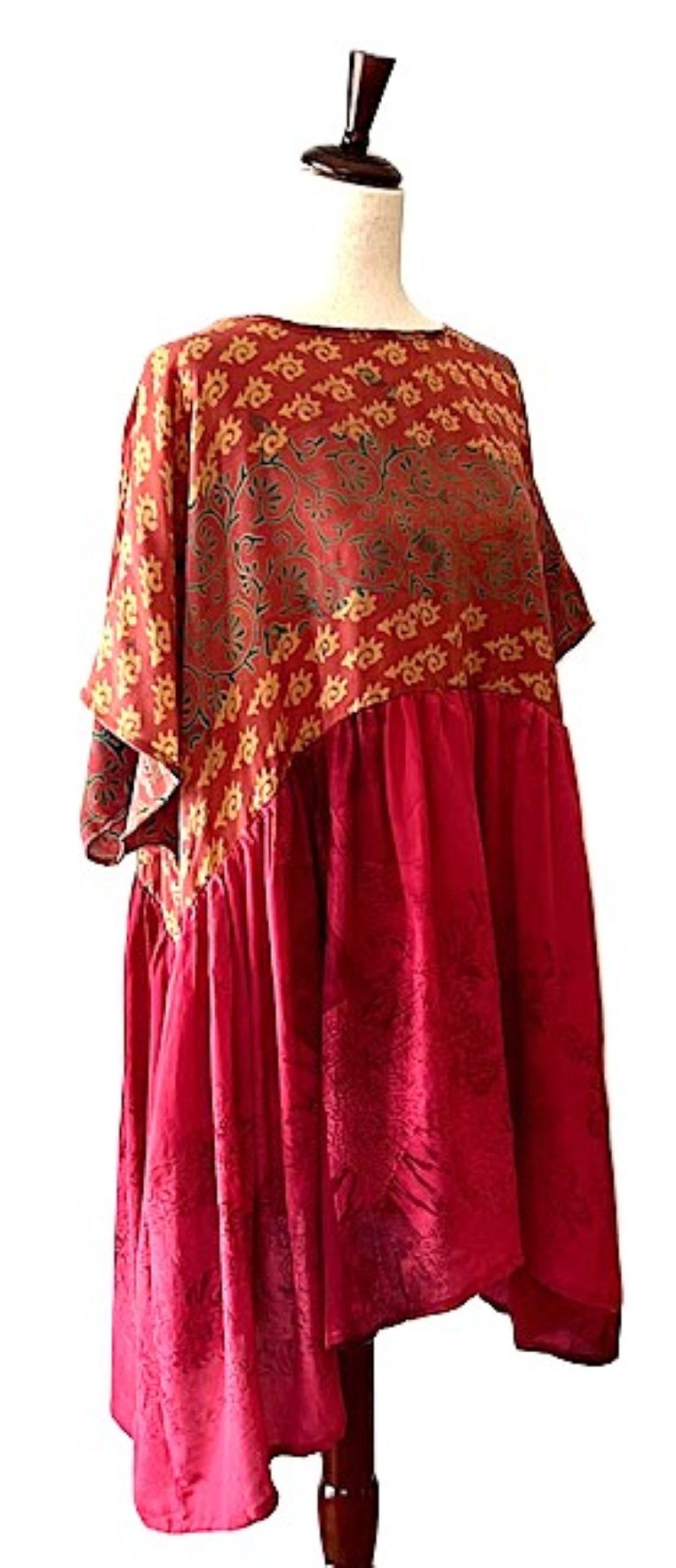 Kantha Bae Silk Daydreamer Mini Dress (Chatreuse)