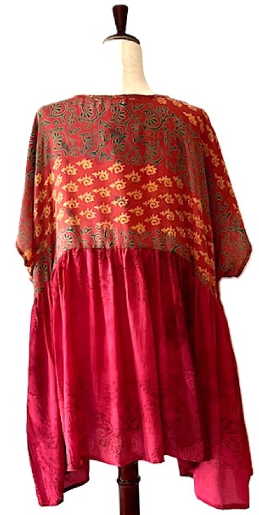 Kantha Bae Silk Daydreamer Mini Dress (Chatreuse)