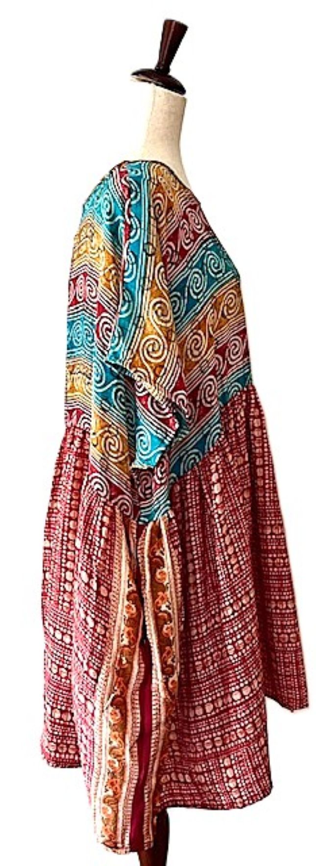 Kantha Bae Silk Daydreamer Mini Dress (Stripe)