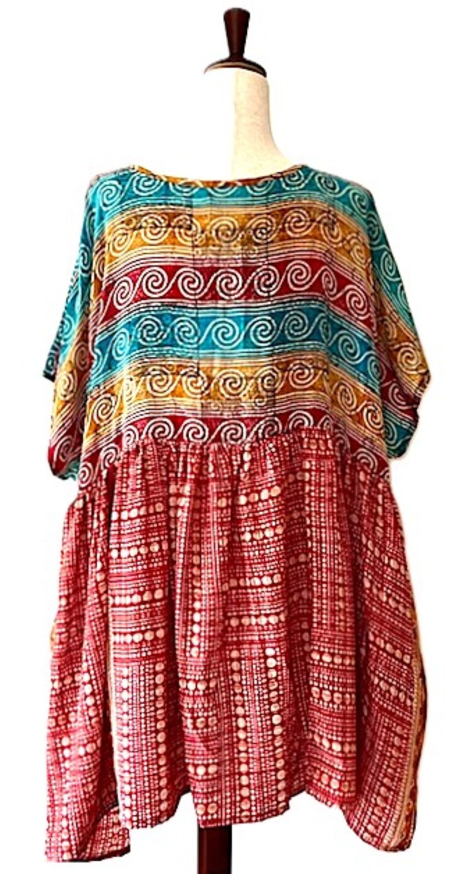 Kantha Bae Silk Daydreamer Mini Dress (Stripe)